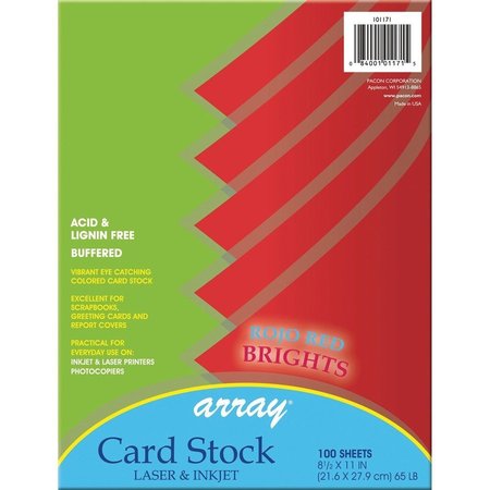 PACON Cardstock, , Bright, 8.5"X11", Rord Pk PACP101171
